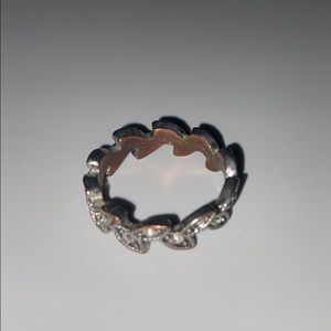 Silver Ring Leaves Size 7